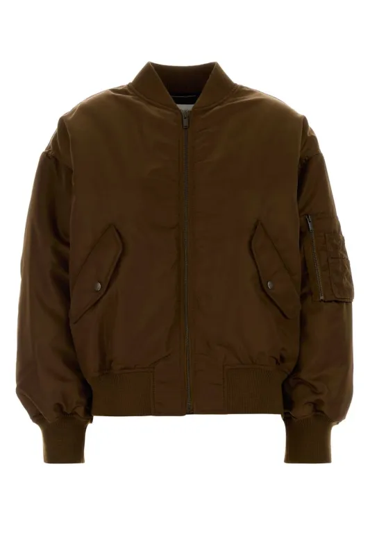 BROWN SATIN BOMBER JACKET sold by Lord & Taylor