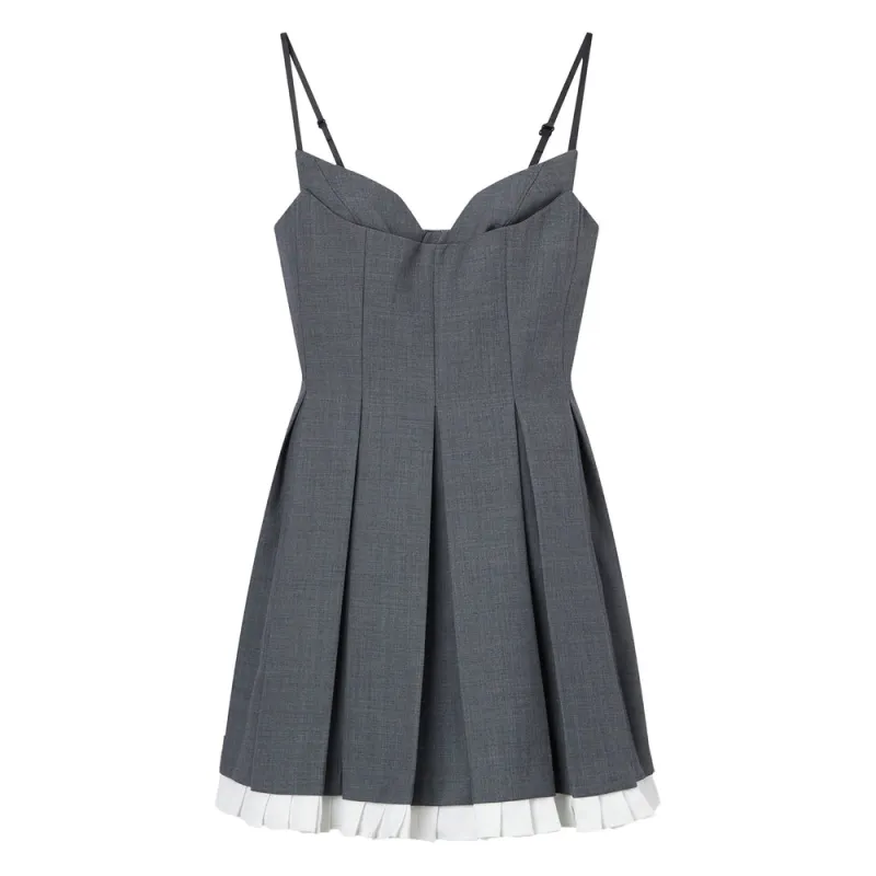 Grey Pleated Layered Dress sold by Lord & Taylor