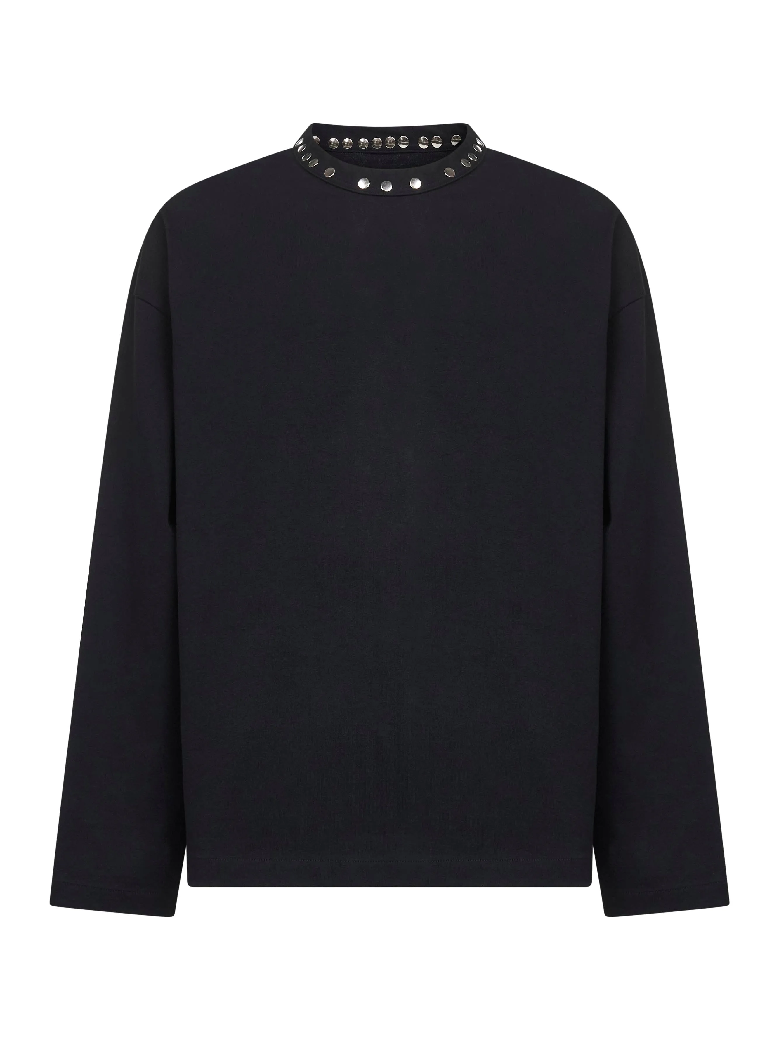 Black Cotton Studded T-Shirt sold by Lord & Taylor