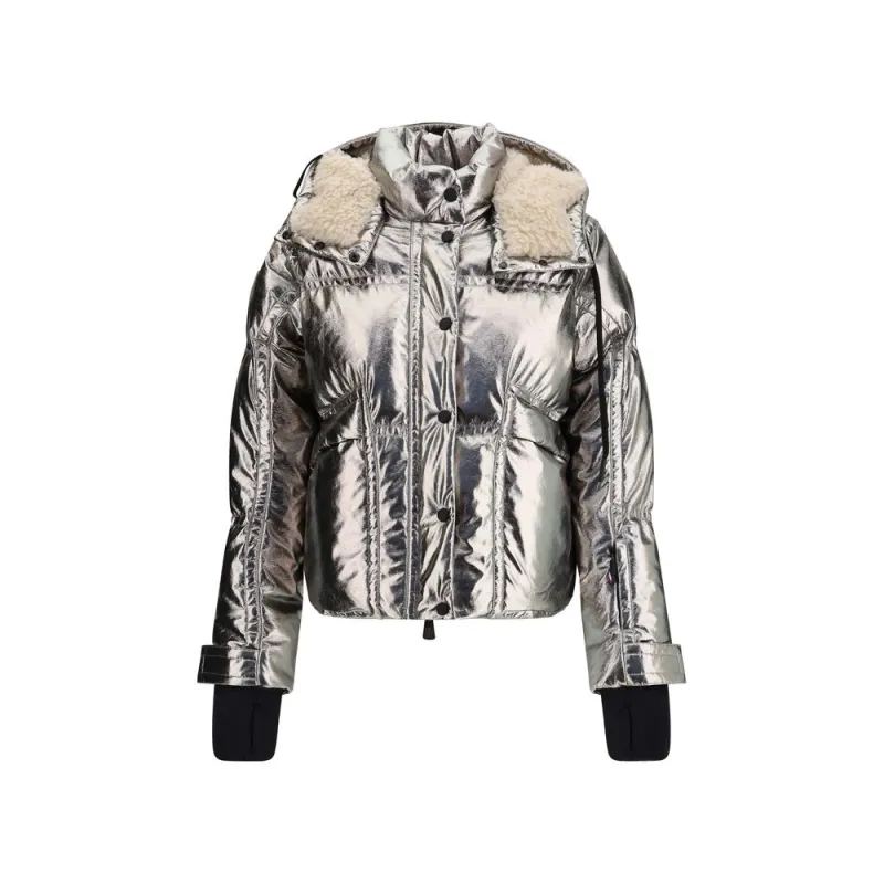 Silver Polyester Shell Jacket sold by Lord & Taylor