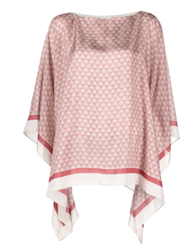 Starburst Silk Poncho Top made by Brunello Cucinelli