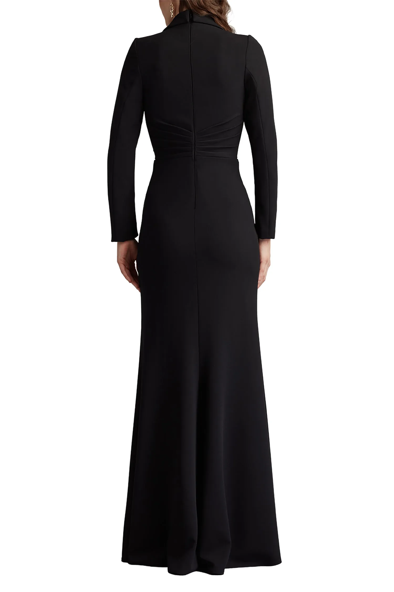 Ardela Center Front Ruffle Gown BLACK sold by Lord & Taylor product image thumbnail 2