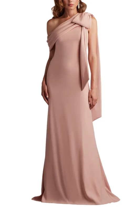 Cassia Bow-Shoulder Crepe Gown PA/PK sold by Lord & Taylor