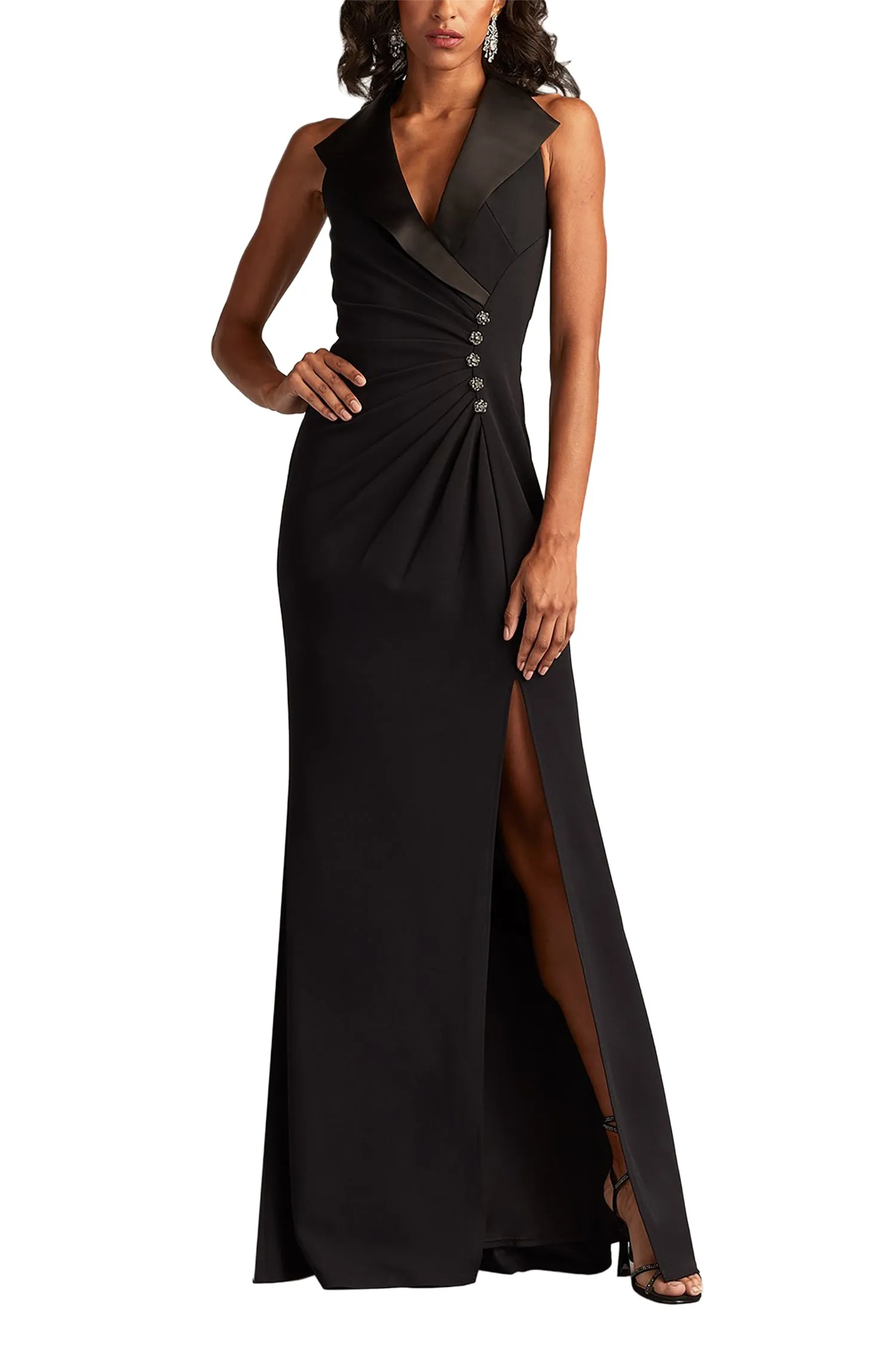Neshia Halter Lapel Gown BLACK sold by Lord & Taylor product image thumbnail 4
