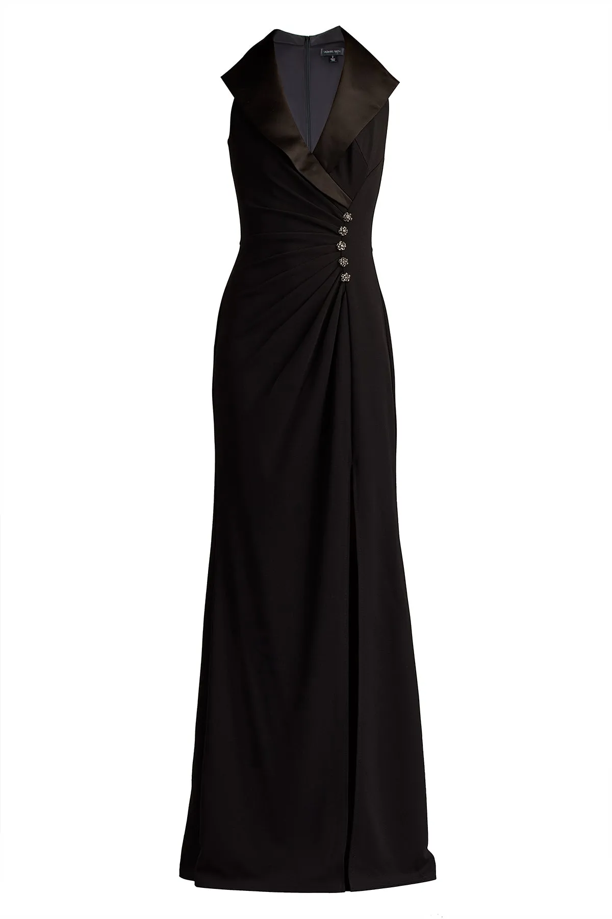 Neshia Halter Lapel Gown BLACK sold by Lord & Taylor product image thumbnail 5