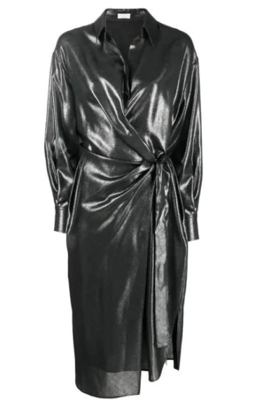 Shiny Wrap Dress sold by Lord & Taylor