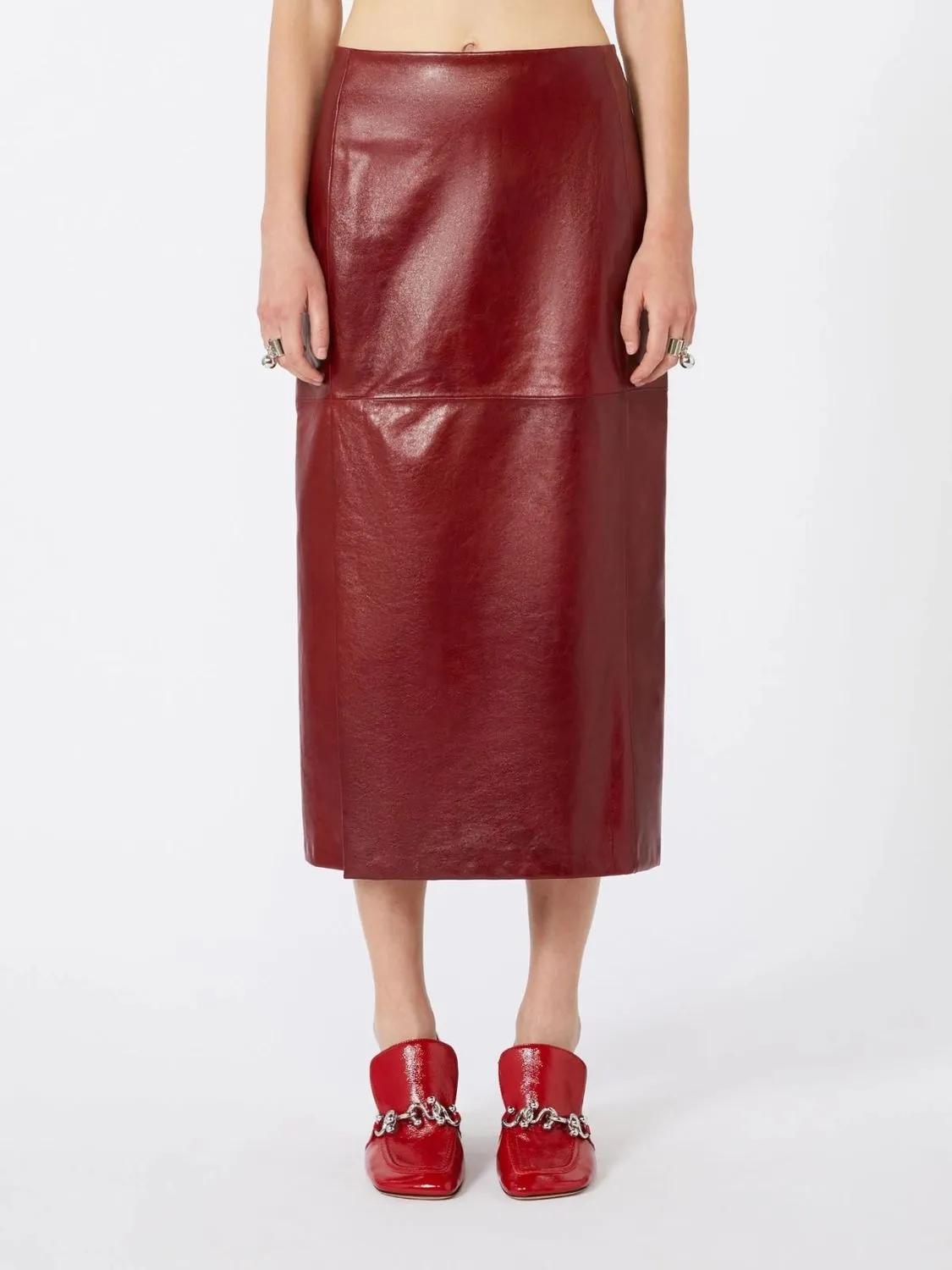 SPXCOMMA LEATHER SKIRT BORDEAUX sold by Lord & Taylor product image thumbnail 3