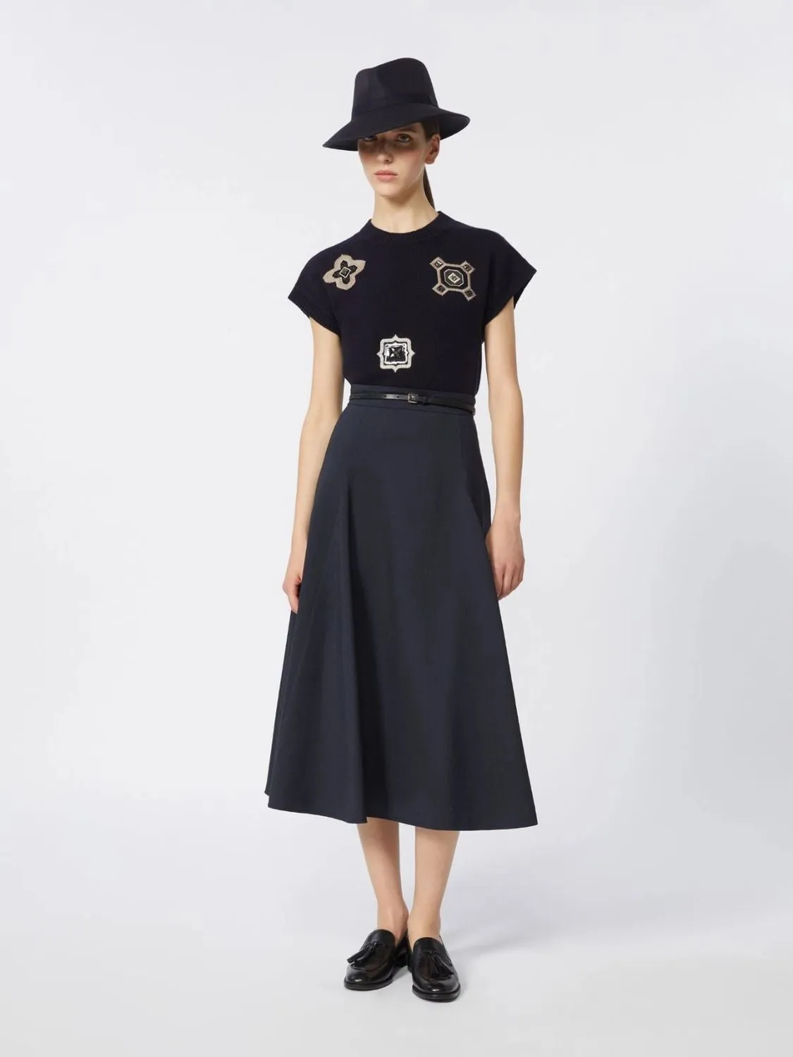 MXMWHISKY JERSEY SKIRT NAVY sold by Lord & Taylor product image thumbnail 2