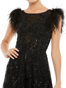 Feather Sleeve A-Line Gown sold by Lord & Taylor