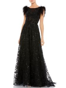 Feather Sleeve A-Line Gown sold by Lord & Taylor