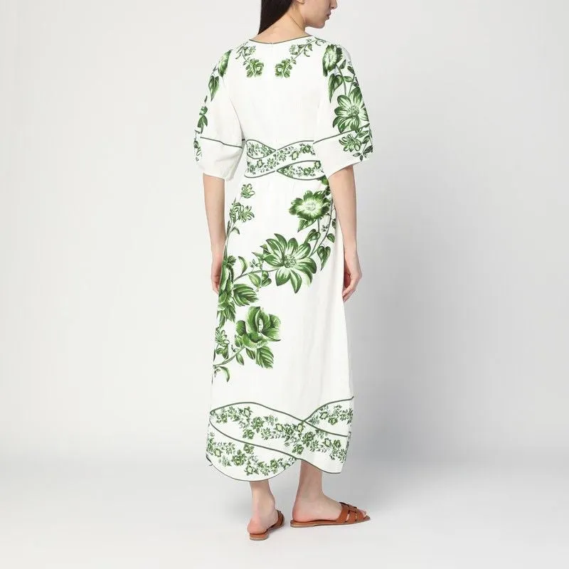 FLORAL CASCADE MIDI DRESS WHITE/GREEN sold by Lord & Taylor product image thumbnail 2