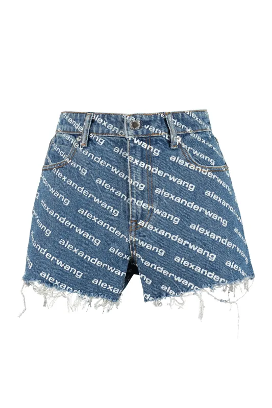 LOGO PRINT DENIM SHORTS sold by Lord & Taylor