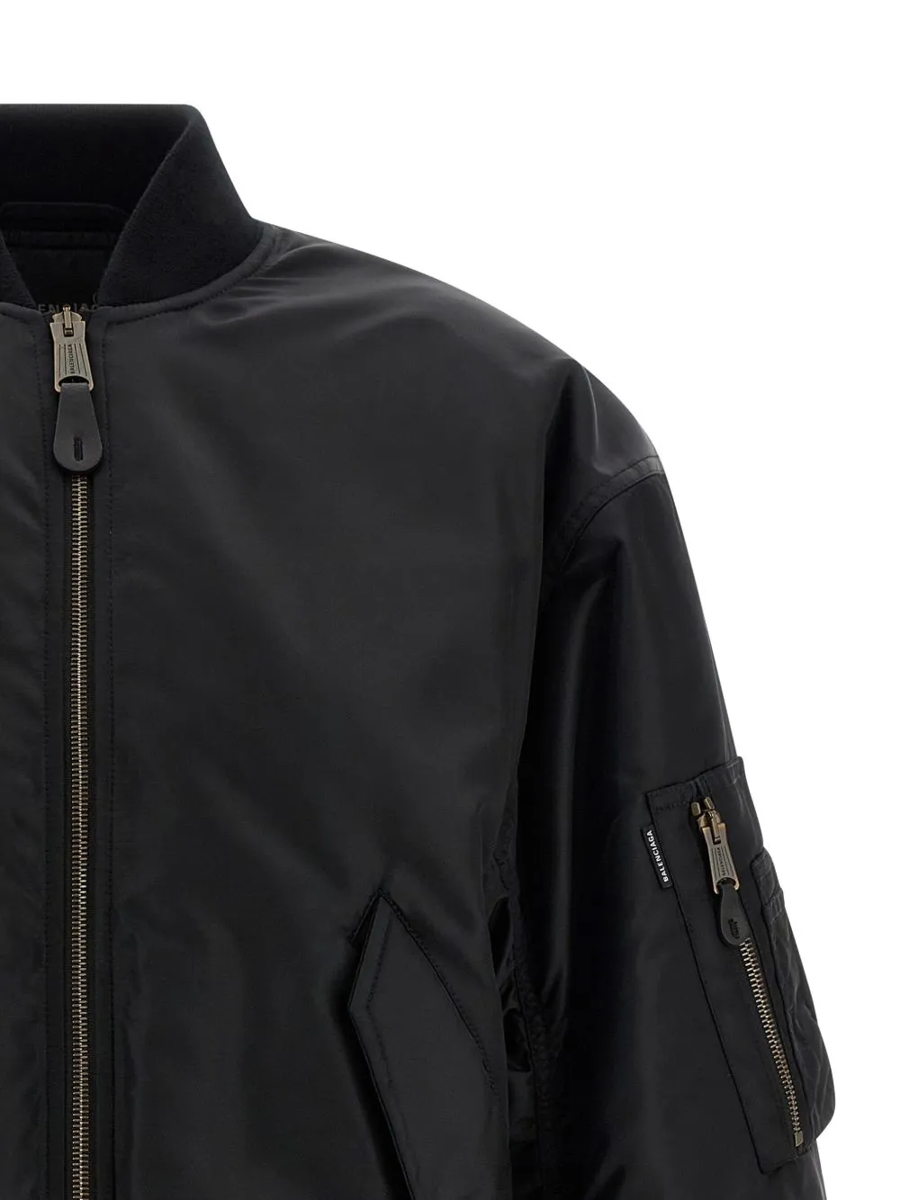 BLACK NYLON BOMBER JACKET sold by Lord & Taylor product image thumbnail 3