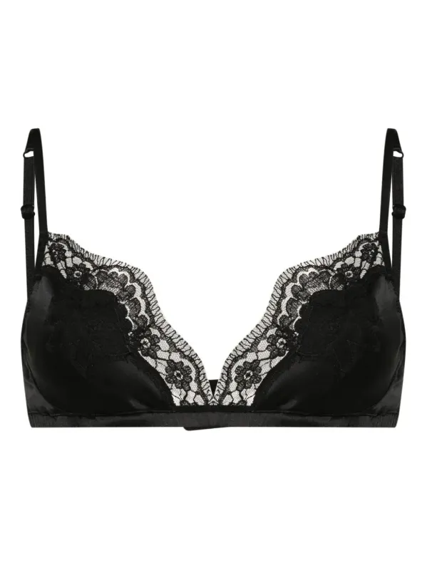 SOFT-CUP SATIN BRA WITH LACE DETAILING sold by Lord & Taylor