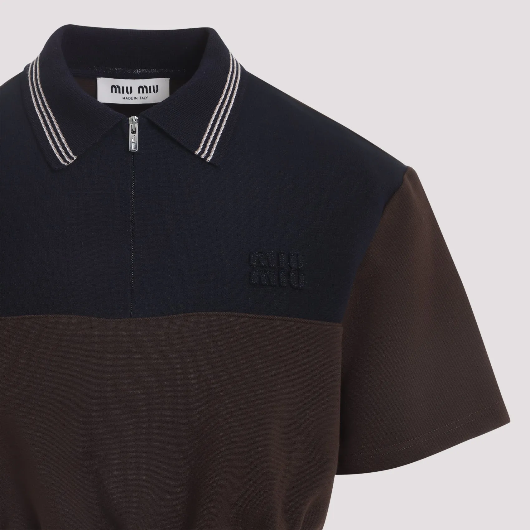 CACAO AND BLUE CROPPED VISCOSE TOP sold by Lord & Taylor product image thumbnail 5