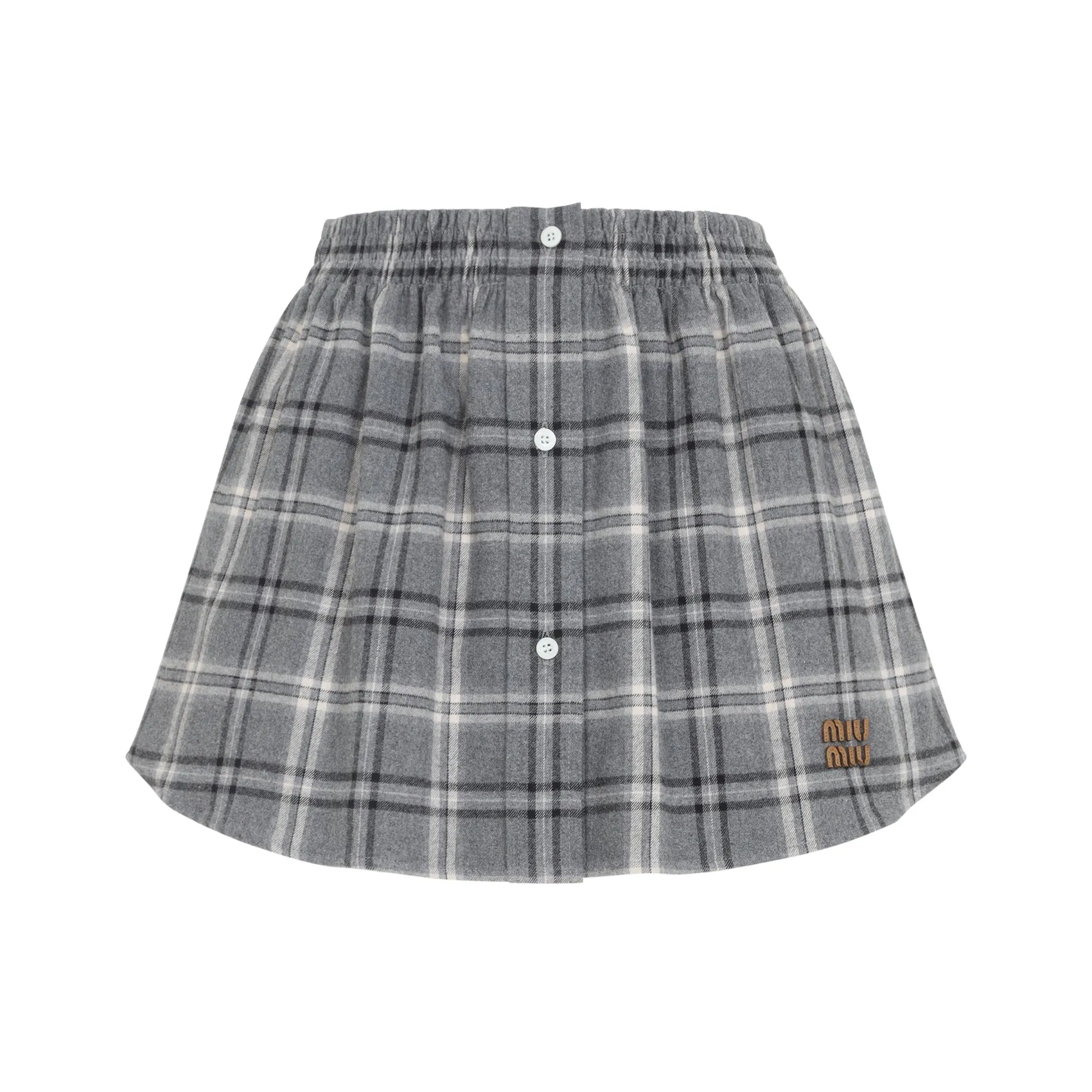 GRAY CHECKERED COTTON MIDI SKIRT sold by Lord & Taylor product image thumbnail 2