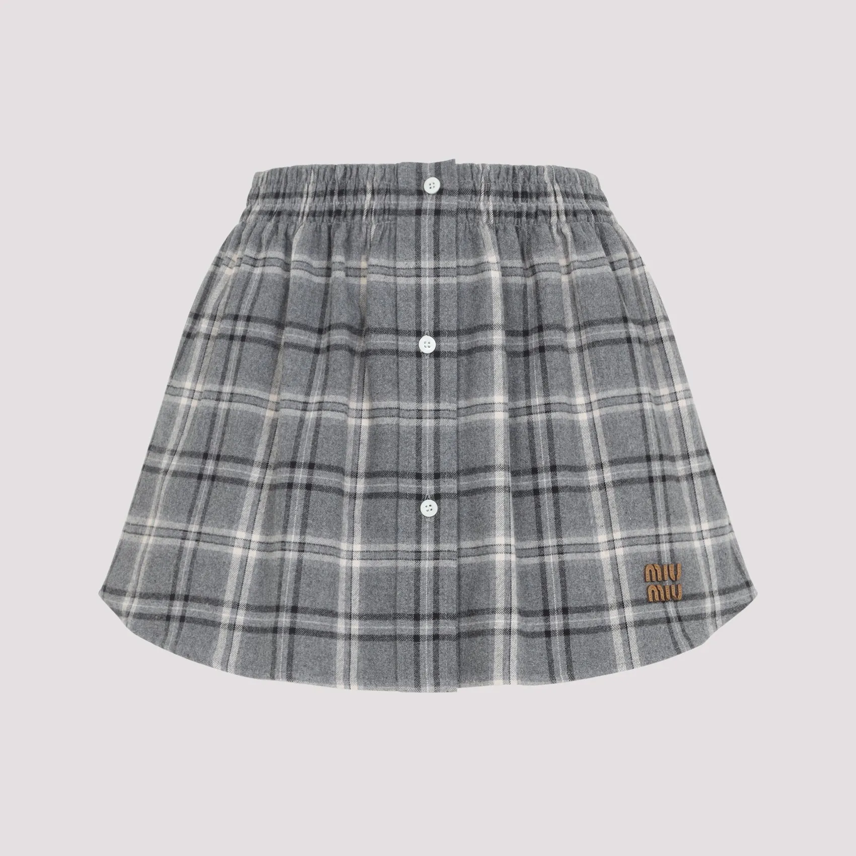 GRAY CHECKERED COTTON MIDI SKIRT sold by Lord & Taylor product image thumbnail 3