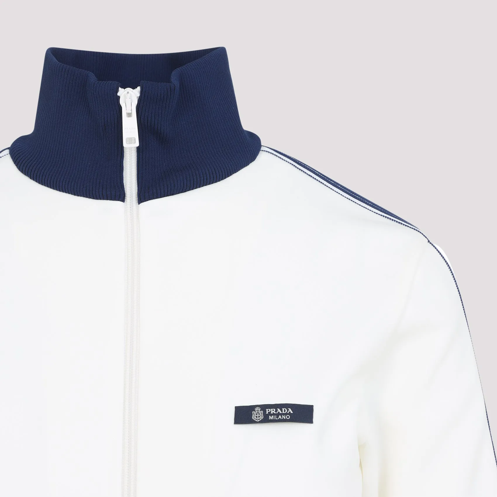 BLUE AND WHITE ZIP-UP LOGO JACKET sold by Lord & Taylor product image thumbnail 5