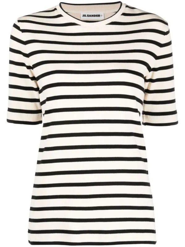 STRIPED COTTON T-SHIRT made by Jil Sander
