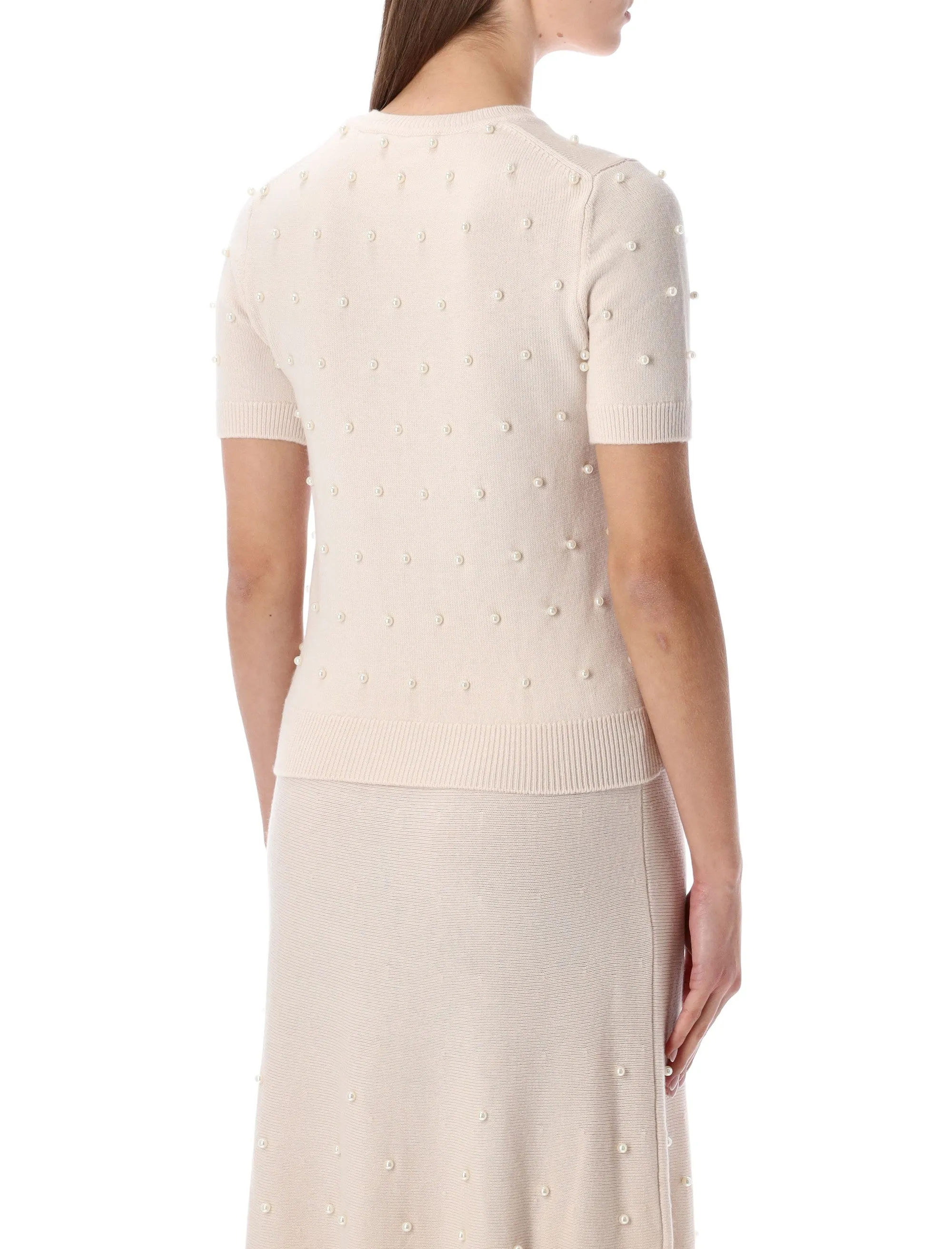 ZIMMERMANN HYPNOTIC CREAM BEADED KNIT T-SHIRT sold by Lord & Taylor product image thumbnail 2