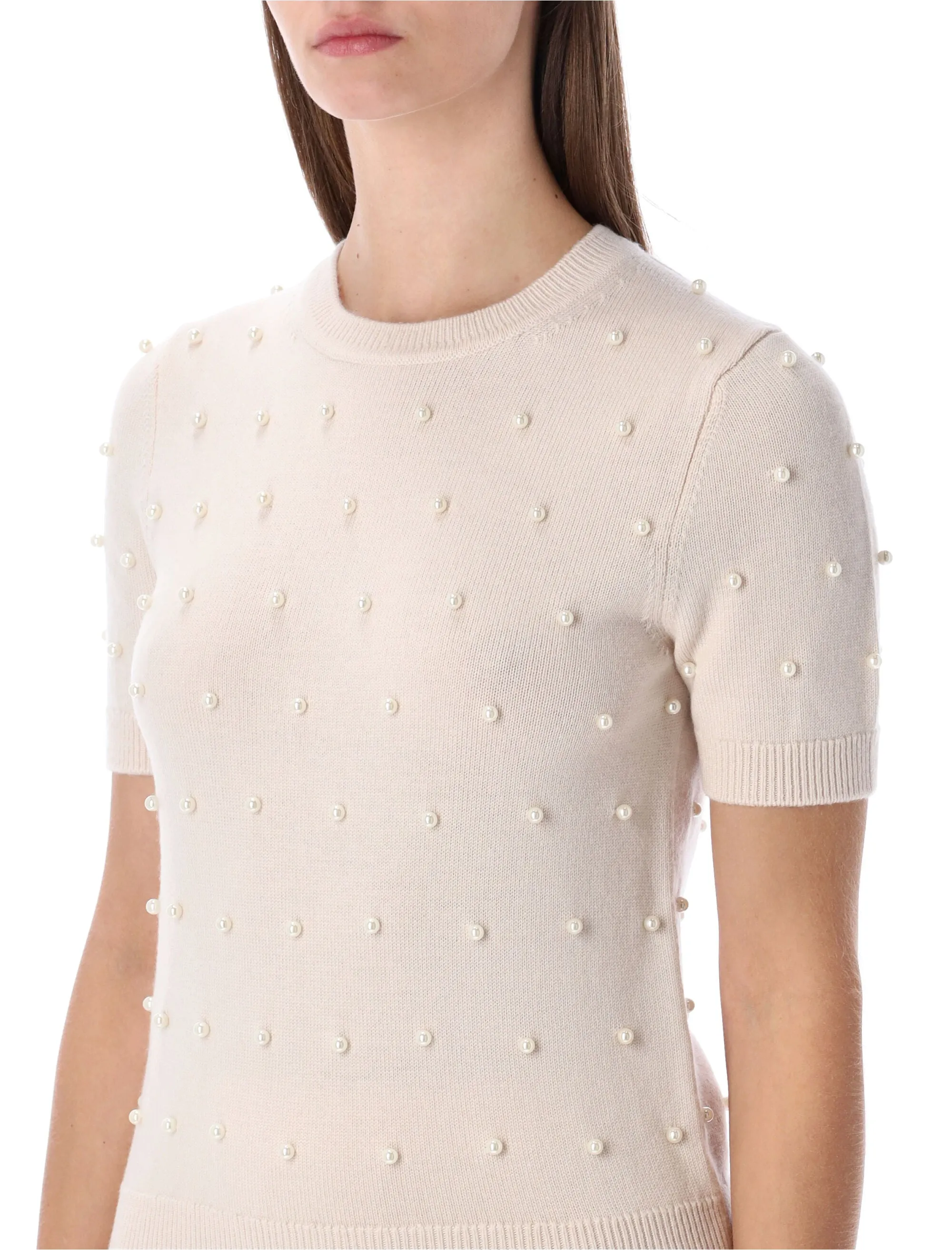 ZIMMERMANN HYPNOTIC CREAM BEADED KNIT T-SHIRT sold by Lord & Taylor product image thumbnail 3