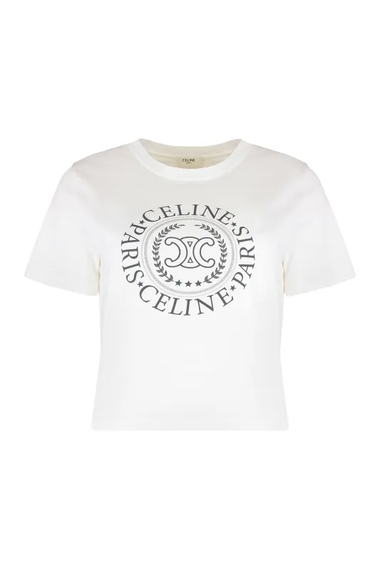 COTTON T-SHIRT WITH LOGO made by Celine
