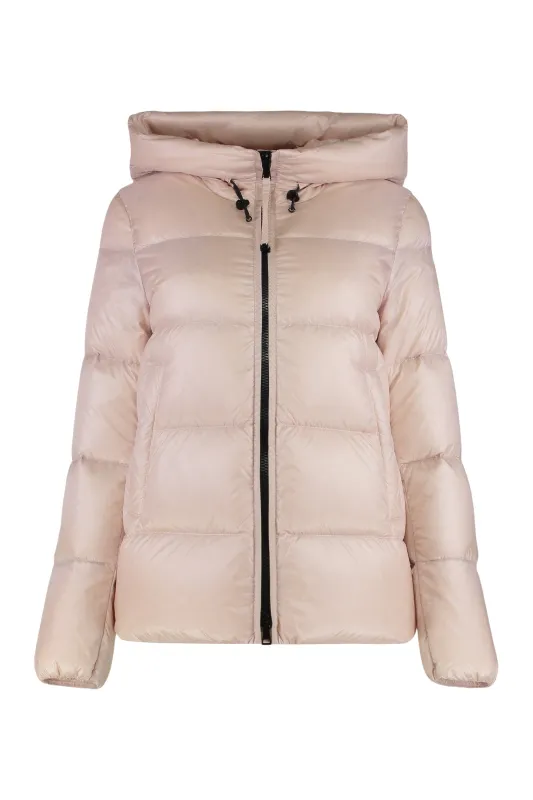 SHORT PUFFER SERITTES WITH HOOD sold by Lord & Taylor