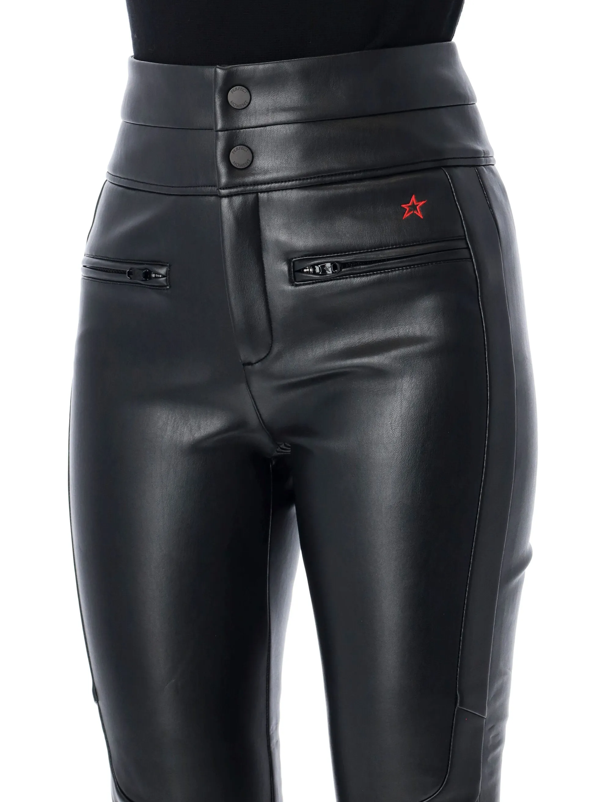 PERFECT MOMENT BLACK FAUX LEATHER FLARED SKI PANTS sold by Lord & Taylor product image thumbnail 3