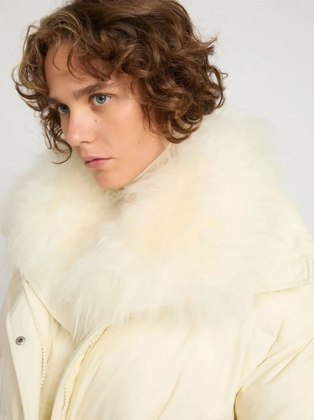 YS ARMY COLLECTION: MID-LENGTH DOWN JACKET WITH REMOVABLE BIB AND LAMBSWOOL TRIM sold by Lord & Taylor product image thumbnail 5