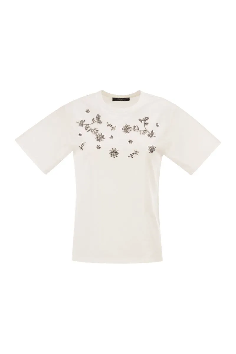 WKDAGILE - JERSEY T-SHIRT WITH PRINT AND EMBROIDERY sold by Lord & Taylor