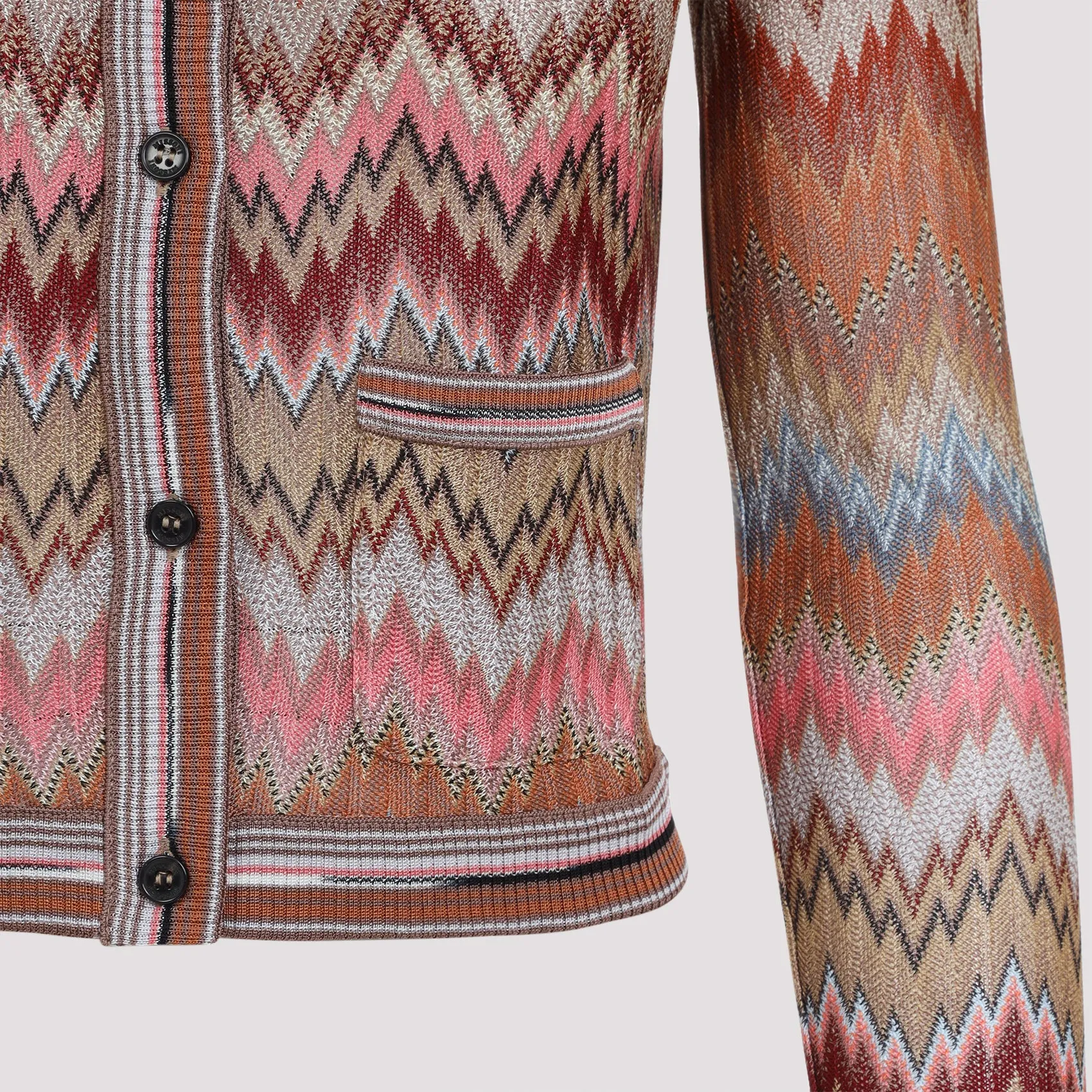 PINK AND RUST BUTTONED VISCOSE CARDIGAN sold by Lord & Taylor product image thumbnail 5