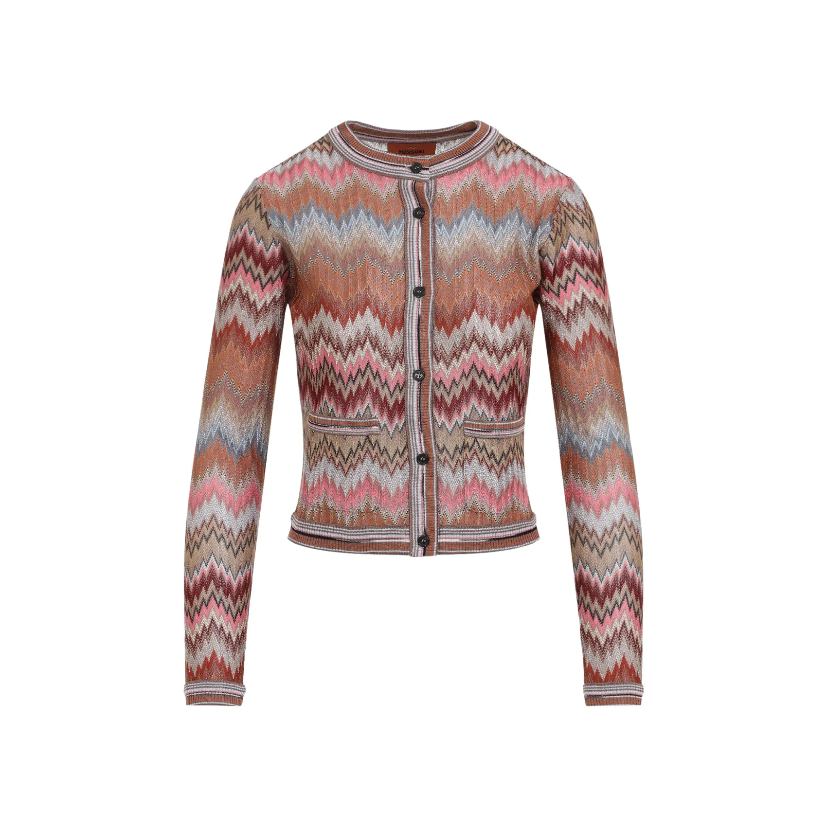 PINK AND RUST BUTTONED VISCOSE CARDIGAN sold by Lord & Taylor product image thumbnail 2