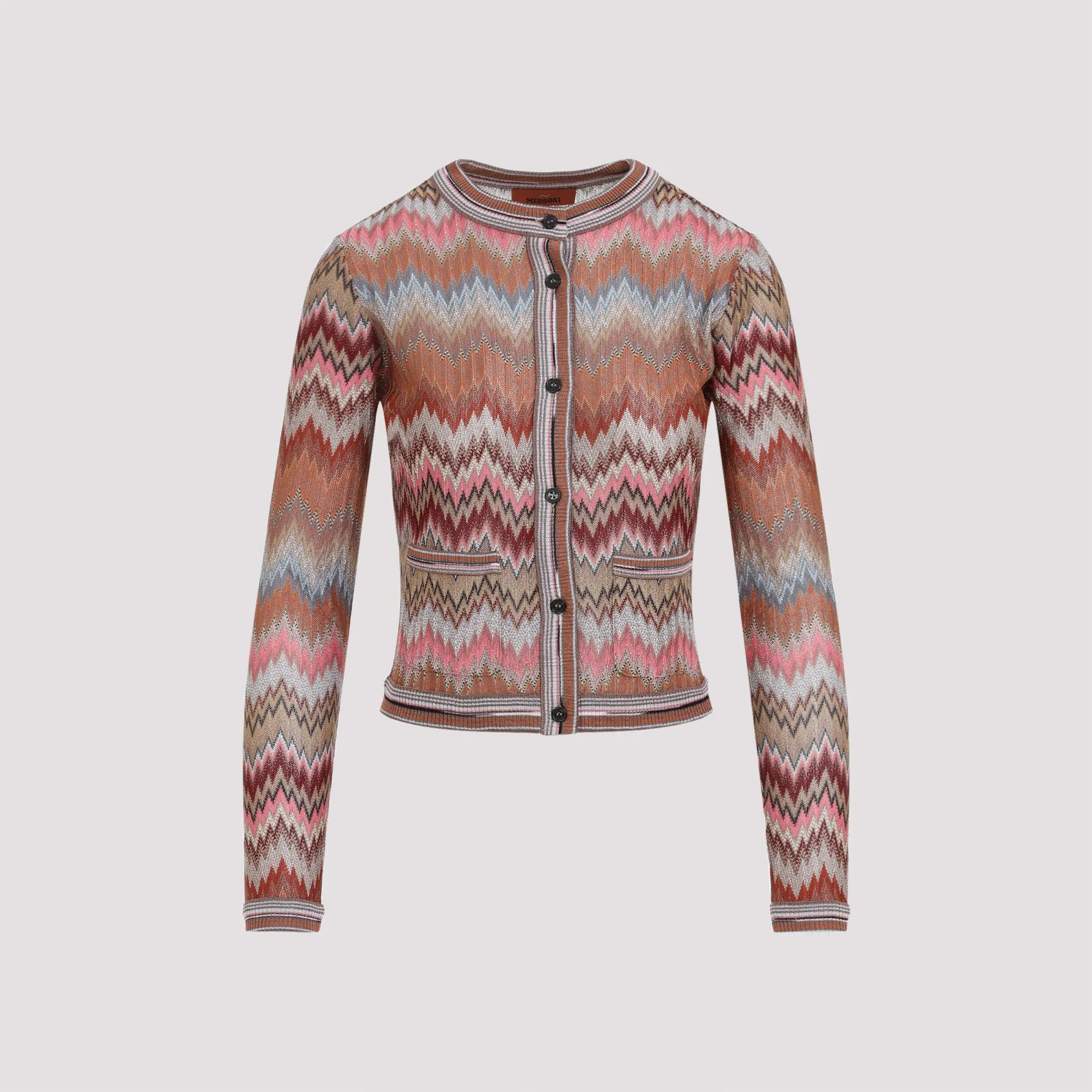 PINK AND RUST BUTTONED VISCOSE CARDIGAN sold by Lord & Taylor product image thumbnail 3