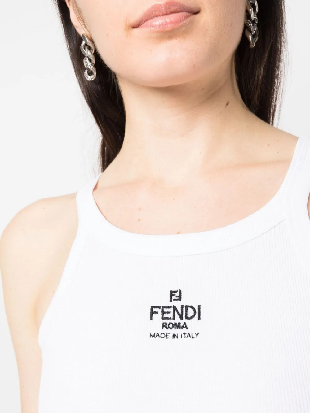 LOGO COTTON TANK TOP sold by Lord & Taylor product image thumbnail 4
