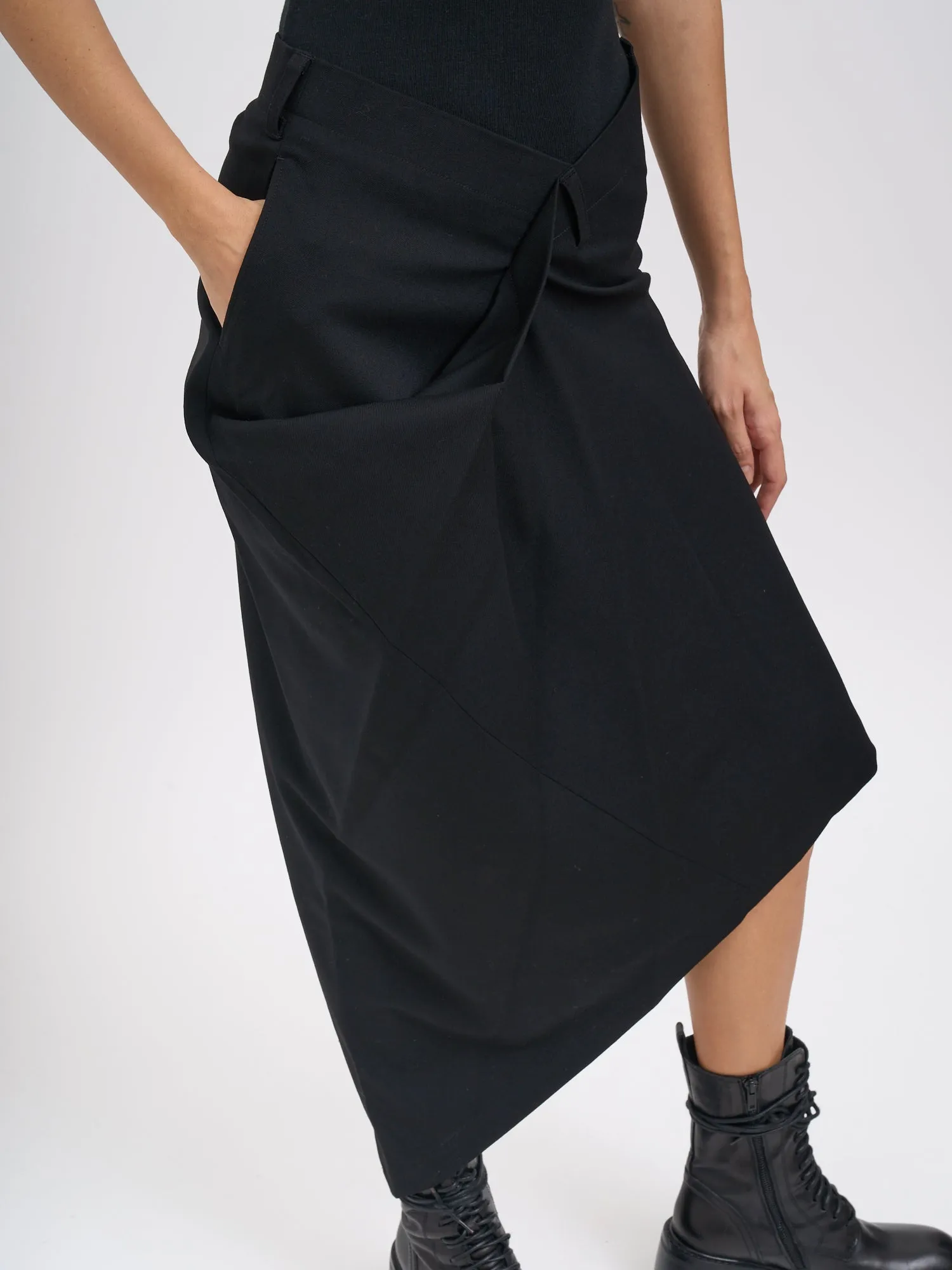 ASYMMETRIC WOOL SKIRT sold by Lord & Taylor product image thumbnail 4