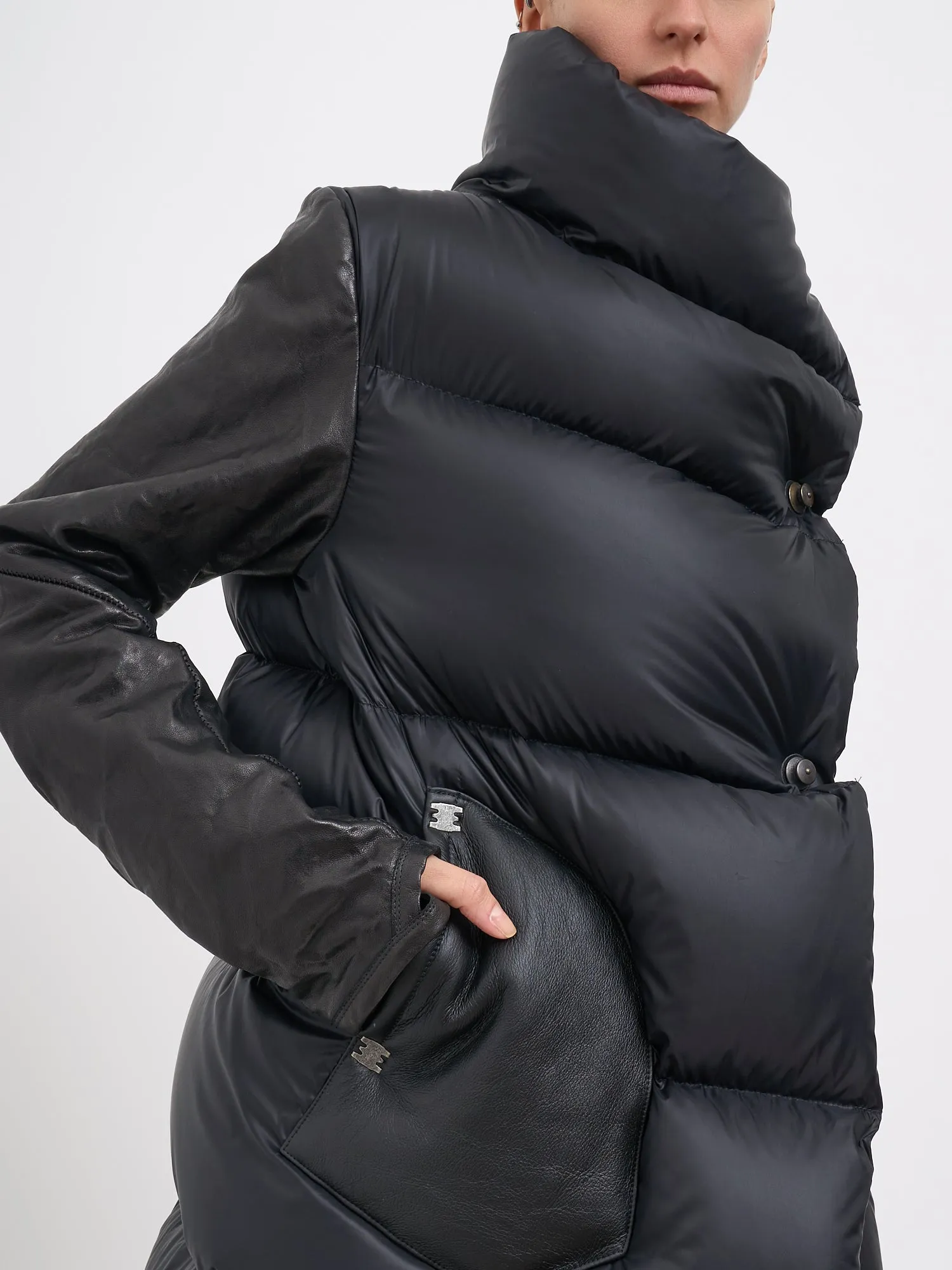 DOWN JACKET WITH LEATHER INSERTS sold by Lord & Taylor product image thumbnail 5