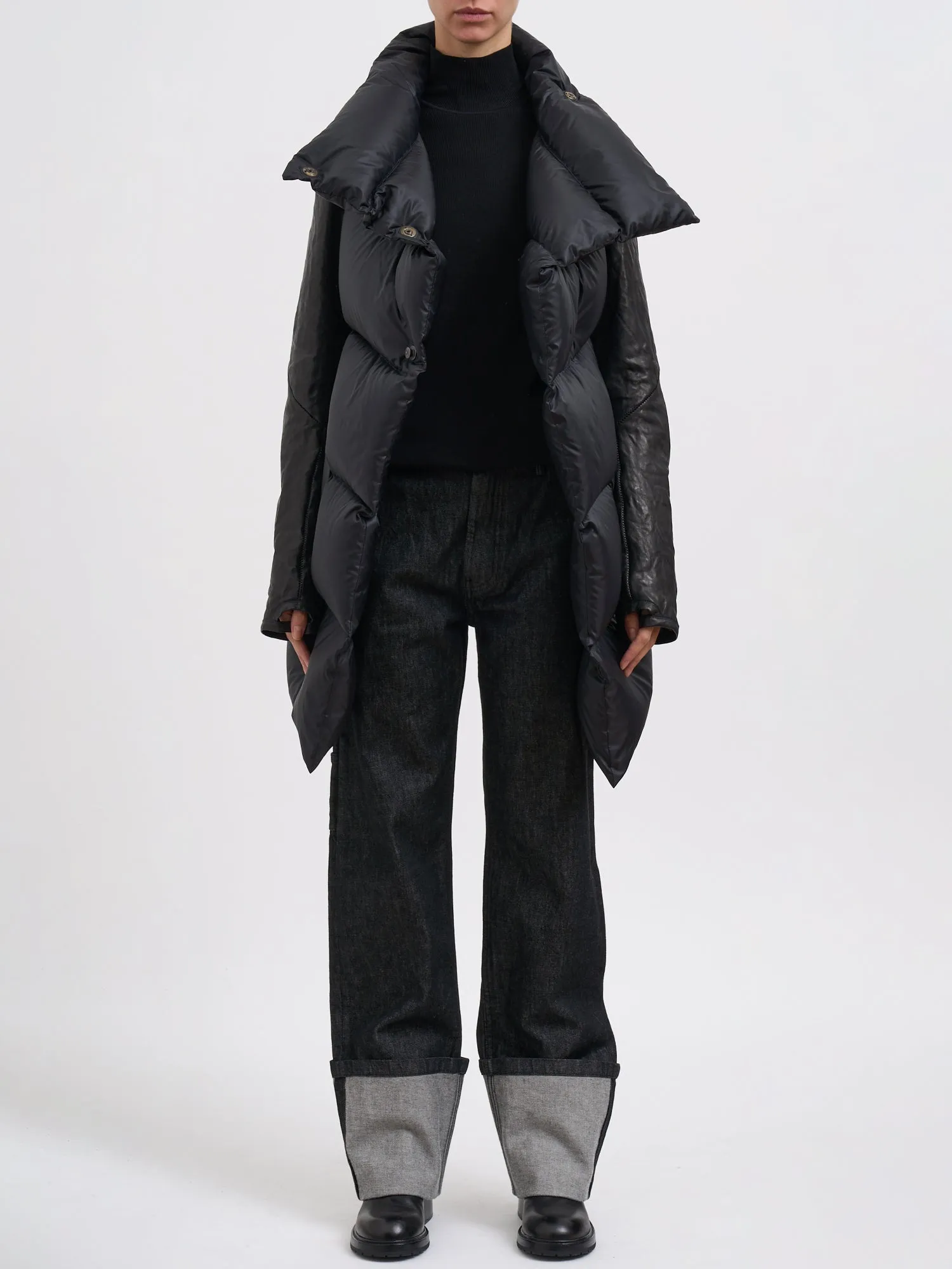 DOWN JACKET WITH LEATHER INSERTS sold by Lord & Taylor product image thumbnail 3