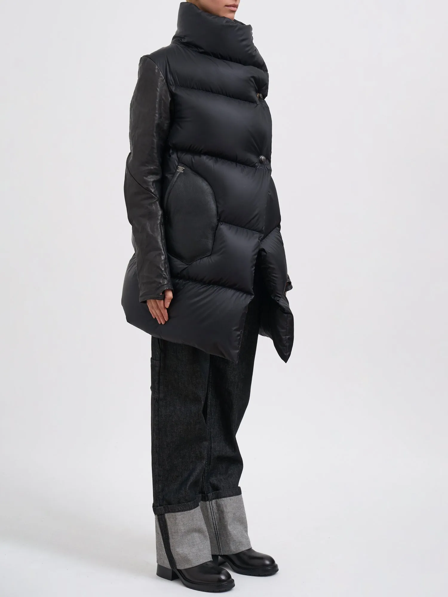 DOWN JACKET WITH LEATHER INSERTS sold by Lord & Taylor product image thumbnail 4