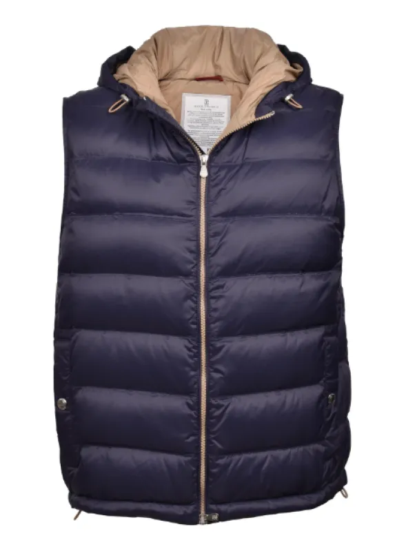 Nylon Vest with Hood made by Brunello Cucinelli