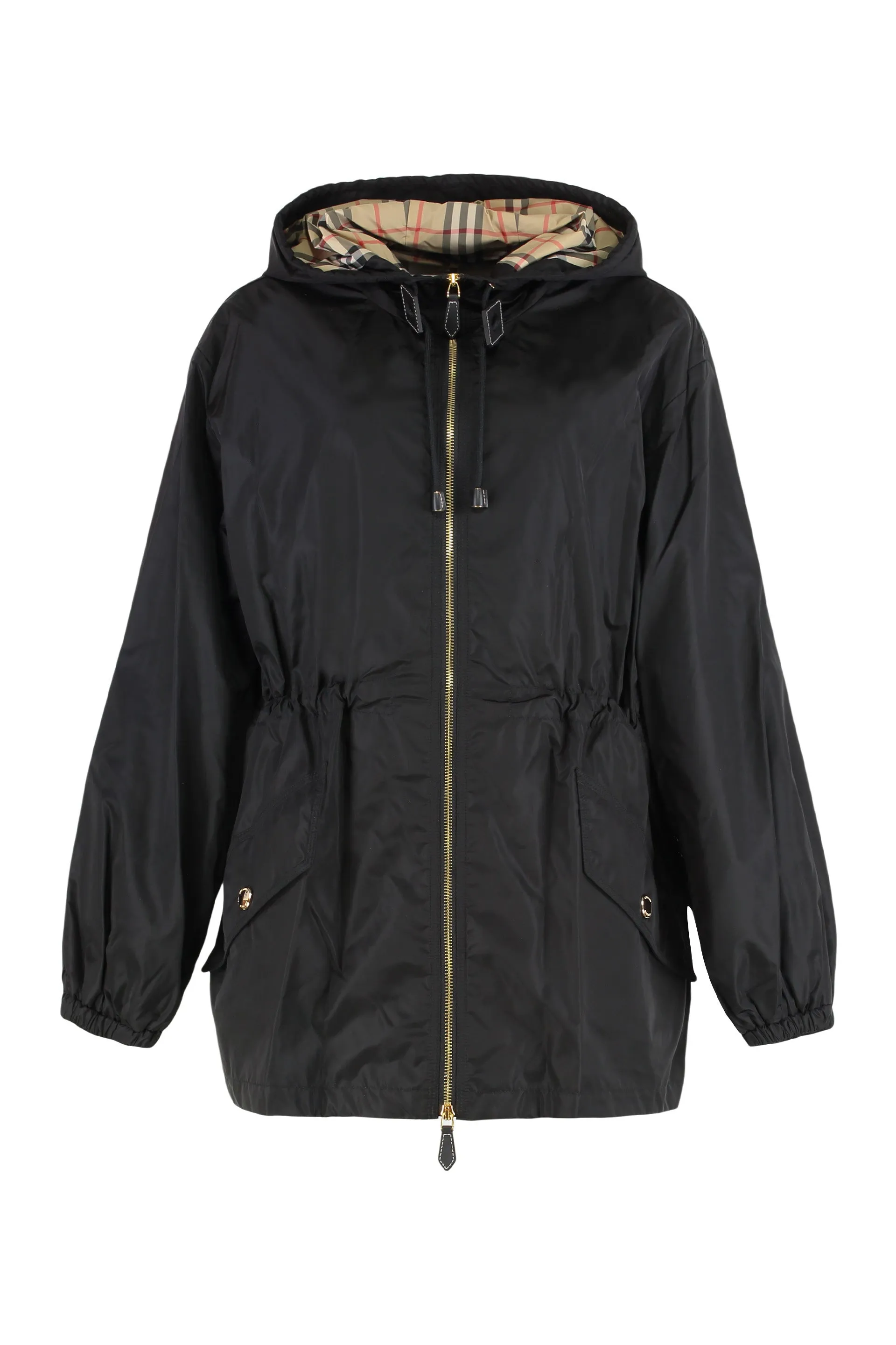 Hooded Windbreaker Jacket in Black sold by Lord & Taylor