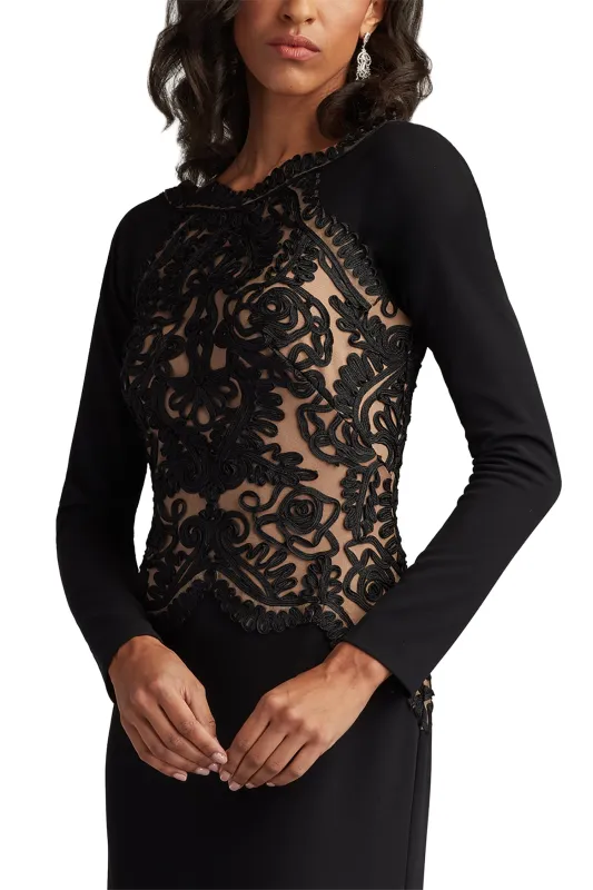 Nayana Embroidered Crepe Gown BK/ND sold by Lord & Taylor