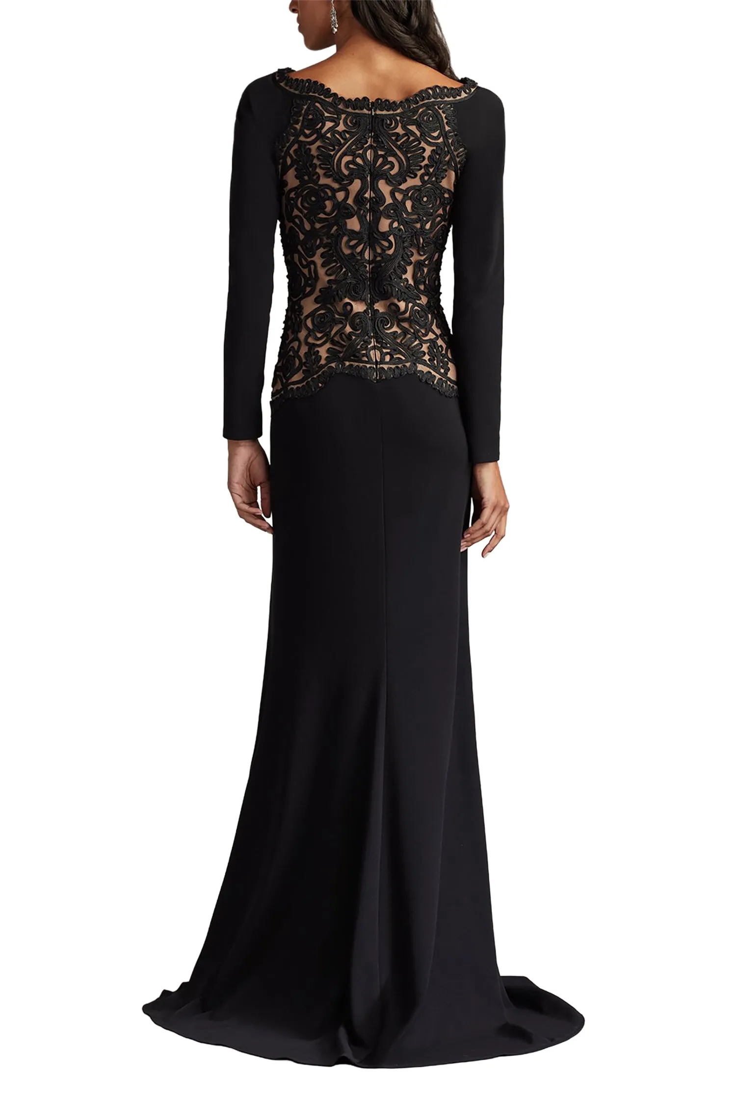 Nayana Embroidered Crepe Gown BK/ND sold by Lord & Taylor product image thumbnail 5