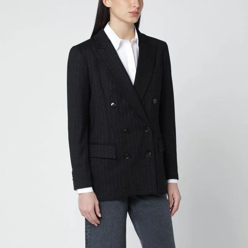 BLACK PINSTRIPE LUREX DOUBLEBREASTED JACKET sold by Lord & Taylor