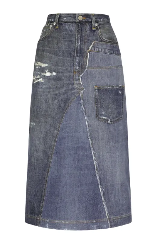 Patchwork Denim Skirt sold by Lord & Taylor