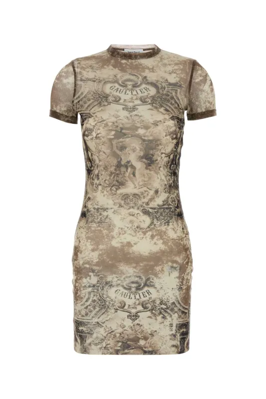 PRINTED TULLE THE MéDAILLON MINI DRESS made by Jean Paul Gaultier