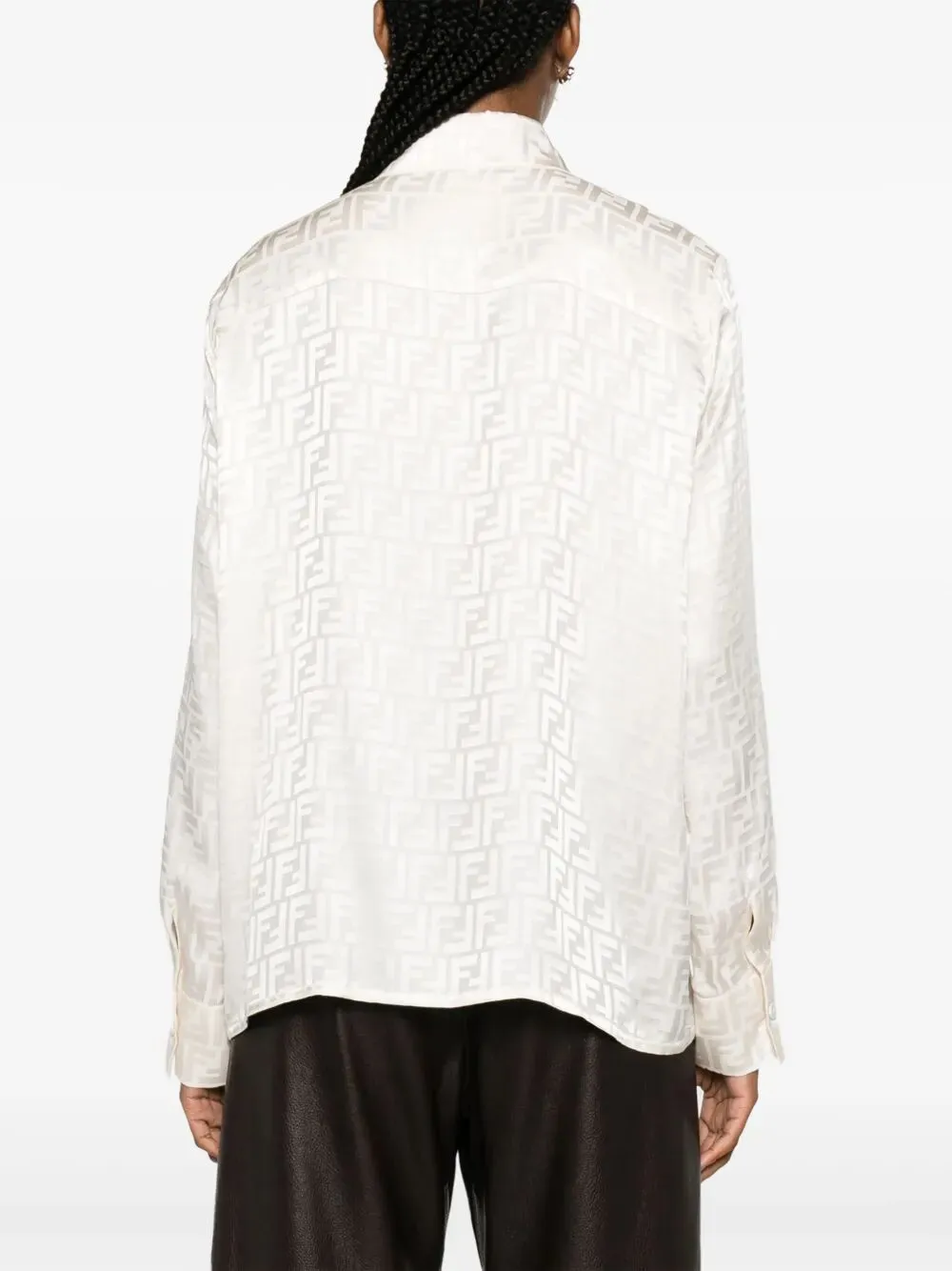 WHITE FF SILK SHIRT sold by Lord & Taylor product image thumbnail 4