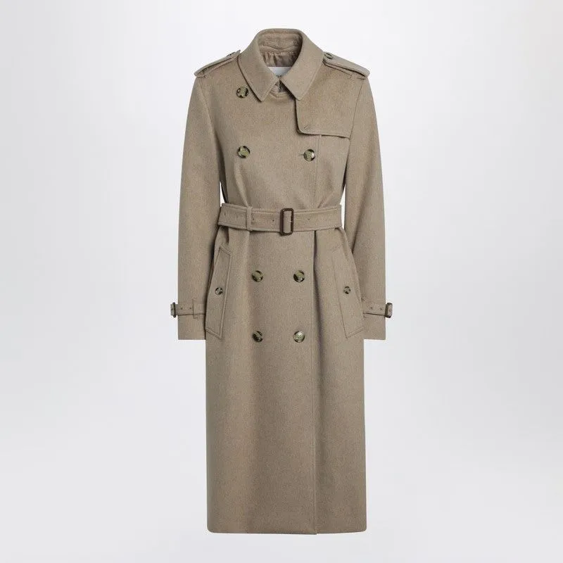 BEIGE MéLANGE DOUBLEBREASTED CASHMERE COAT sold by Lord & Taylor