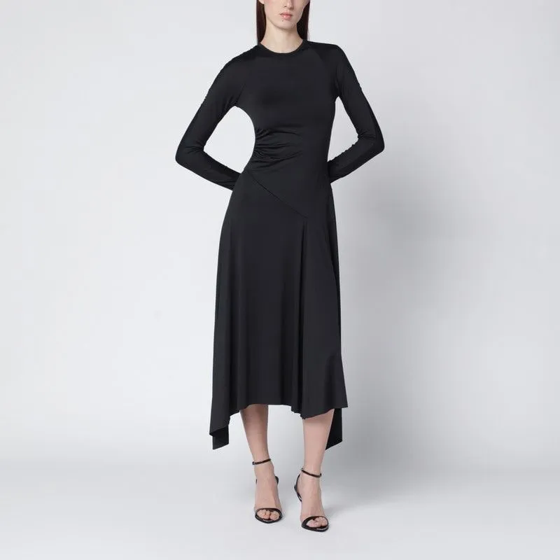 BLACK ASYMMETRIC MIDI DRESS sold by Lord & Taylor