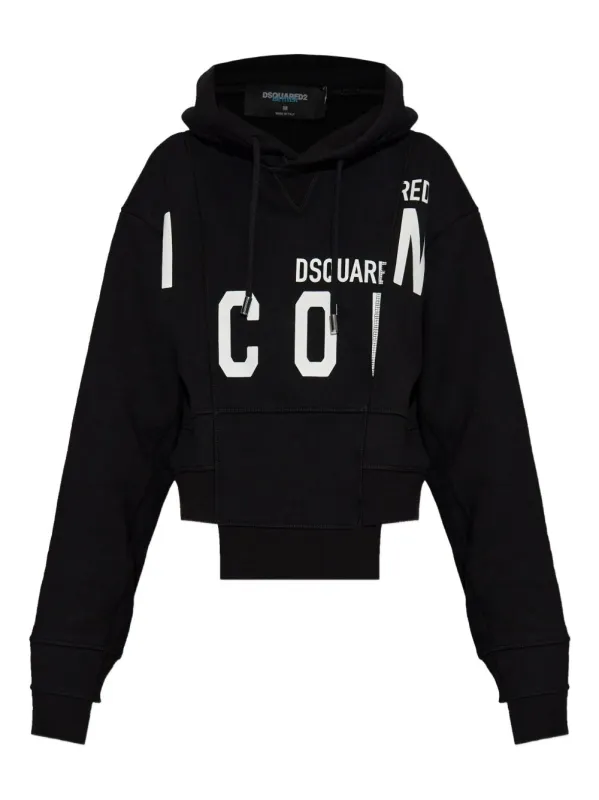 COTTON CROPPED HOODIE made by DSQUARED2