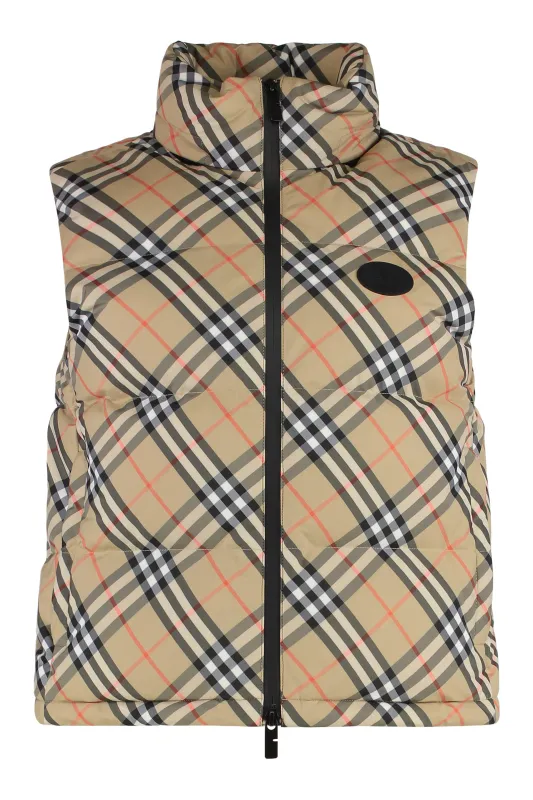 CHECKPATTERN PADDED GILET WITH ZIP sold by Lord & Taylor